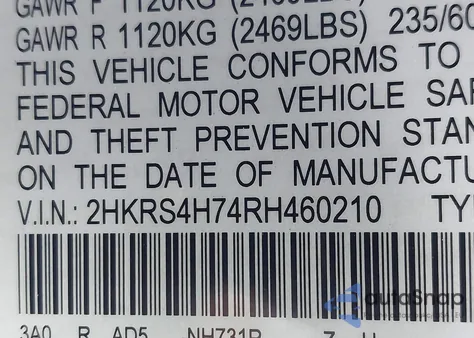 2024 Honda Cr-V Exl z USA, uszkodzony, nr VIN 2HKRS4H74RH460210